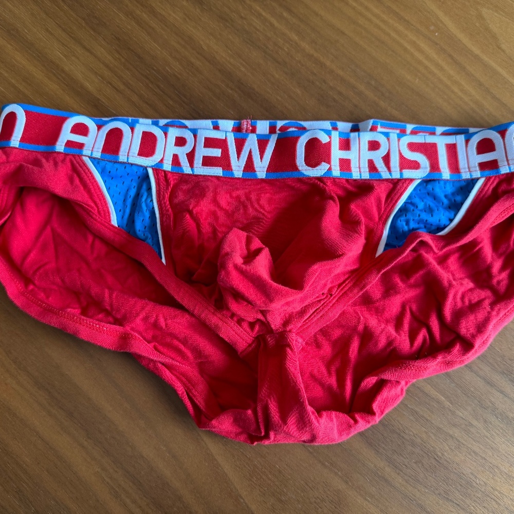 Andrew Christian Red Pouch Brief, Large
